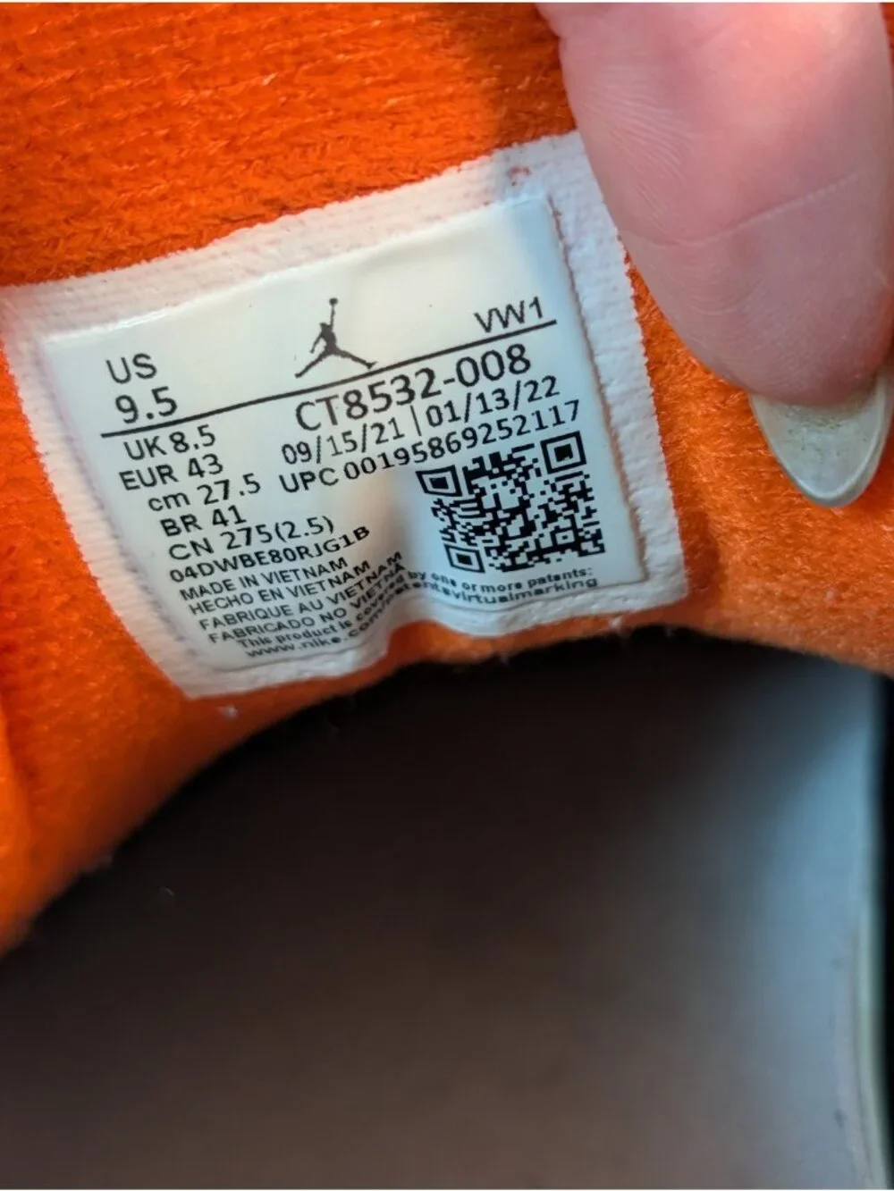 Jordan 3 Retro Desert Elephant Black Rush Orange CT8532-008 Mens 9.5